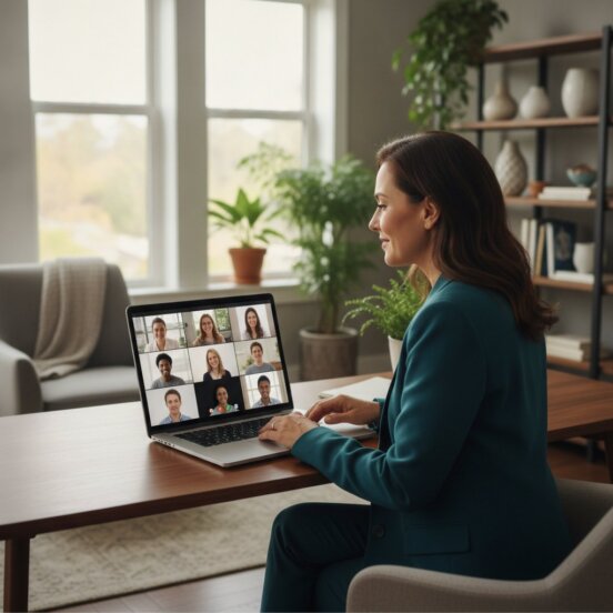 Therapist on — virtual group therapy